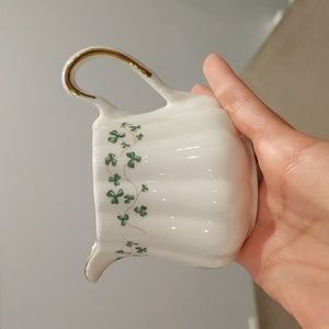Royal Tara Hall Fine Bone China Creamer Galway Ireland Green Shamrocks